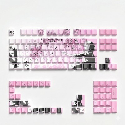 Кейкапи Sakura PBT Pink Кейкапи Sakura PBT Pink