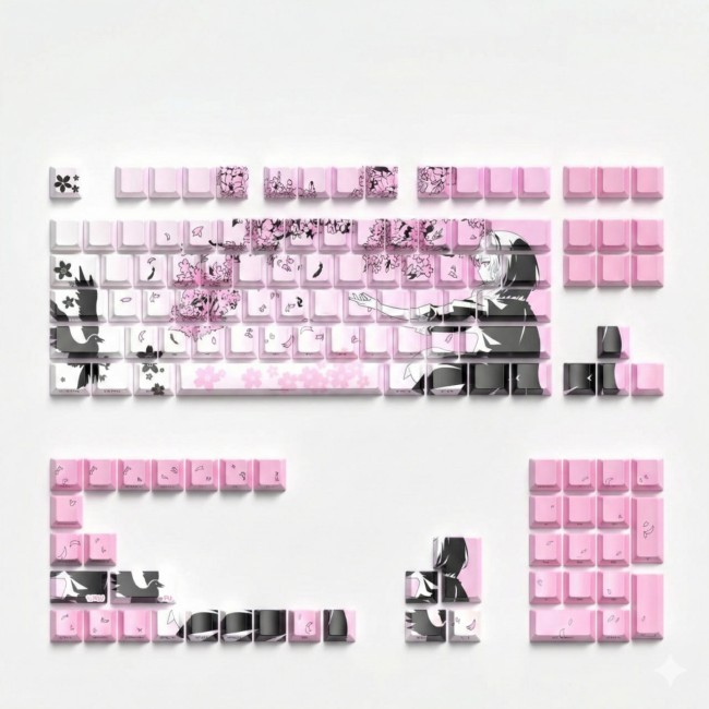 Кейкапи Sakura PBT Pink