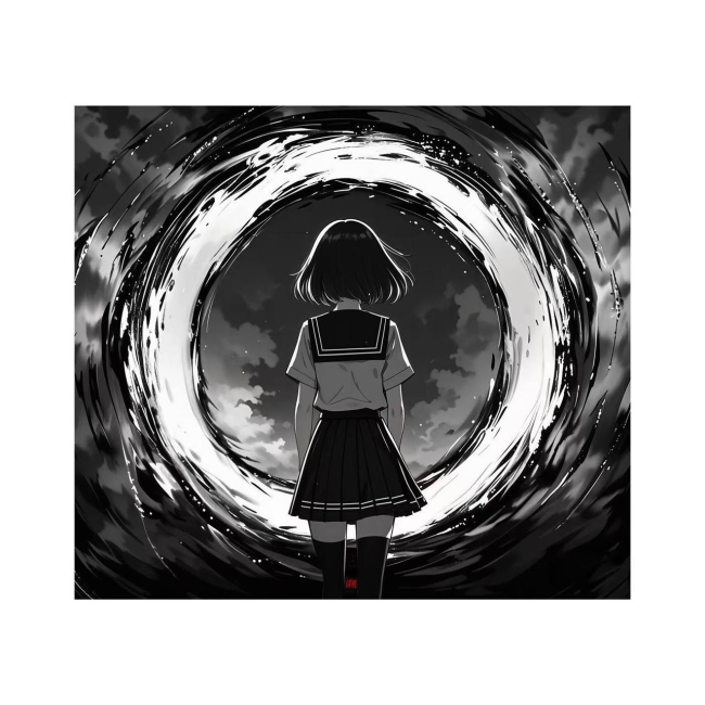 Ігровий килимок Singularity Girl у чорно-білому аніме-стилі