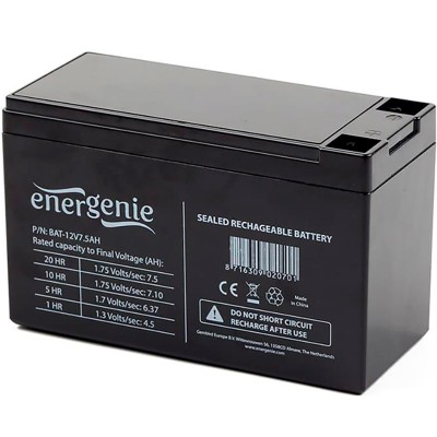 Акумуляторна батарея EnerGenie 12V 7.5AH ( BAT-12V7.5AH) AGM