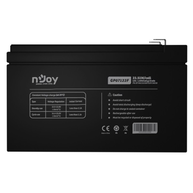 Акумуляторна батарея Njoy GP07122F 12V 7AH (BTVACGUOBTD2FCN01B) AGM