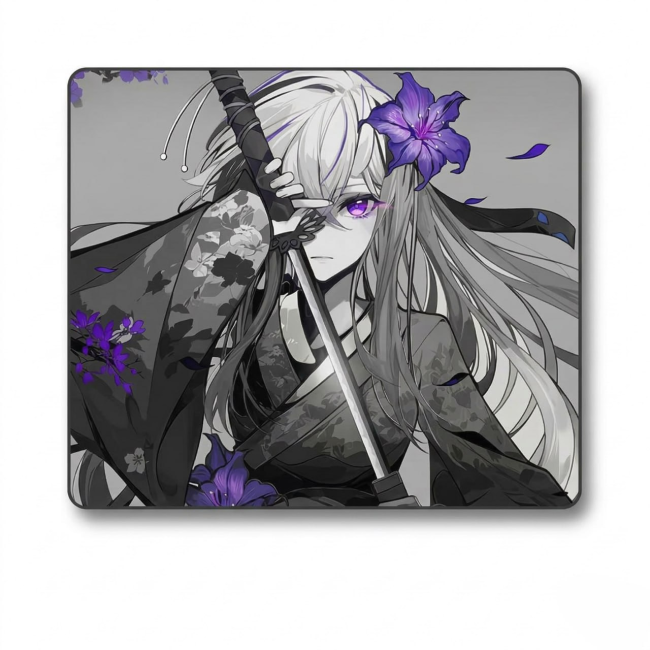 Ігровий килимок для миші Anime Samurai Girl Purple 490×420 мм