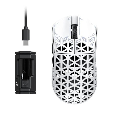 Бездротова ультралегка ігрова мишка ATTACK SHARK R5 Ultra White — PixArt PAW3950MAX, 8000 Гц, 42 000 DPI Бездротова ультралегка ігрова мишка ATTACK SHARK R5 Ultra White — PixArt PAW3950MAX, 8000 Гц, 42 000 DPI