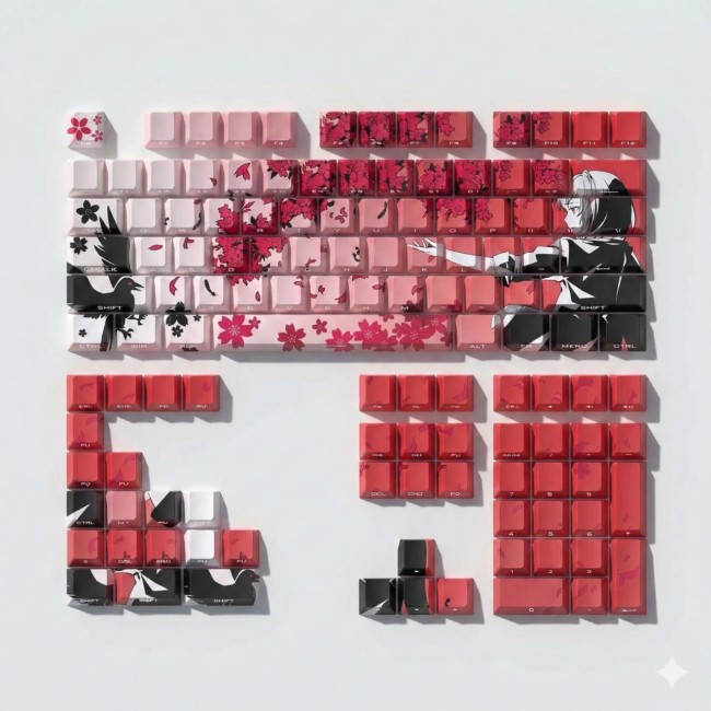 Кейкапи Sakura PBT Red
