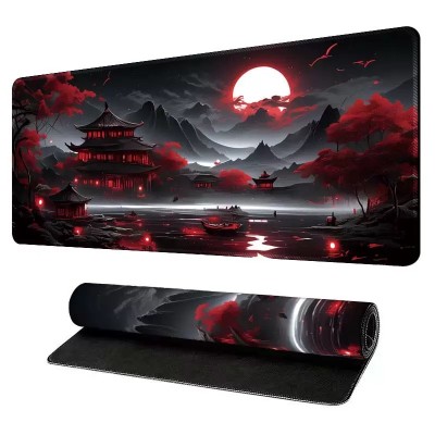 Великий ігровий килимок Japanese Landscape Series — Багряний місяць над озером