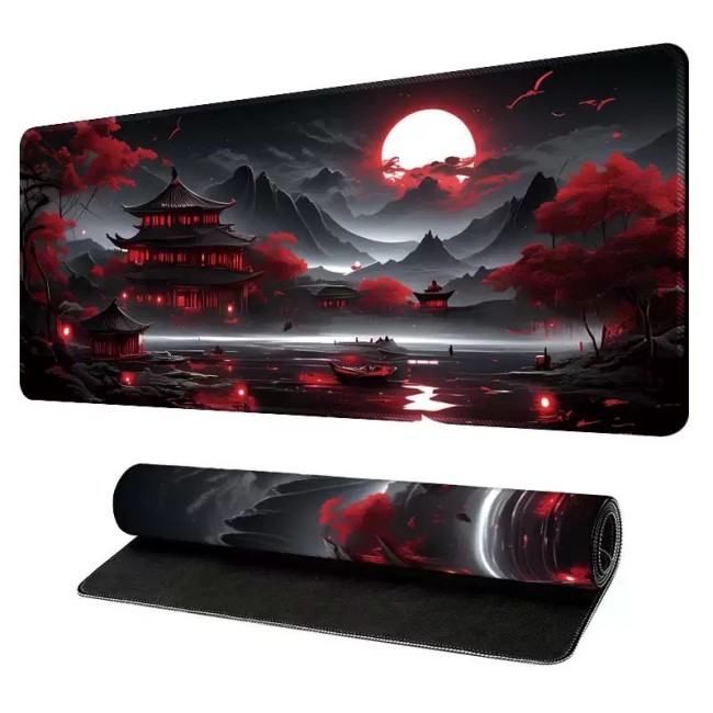 Великий ігровий килимок Japanese Landscape Series — Багряний місяць над озером