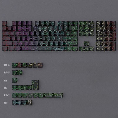 Кейкапи Topographic PBT Side-Print Cherry Profile Black