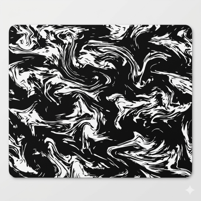 Ігровий килимок для миші 450×400×4 мм Black White Abstract
