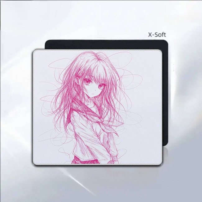 Ігровий килимок для миші Anime Sketch Girl Pink 450×400 мм
