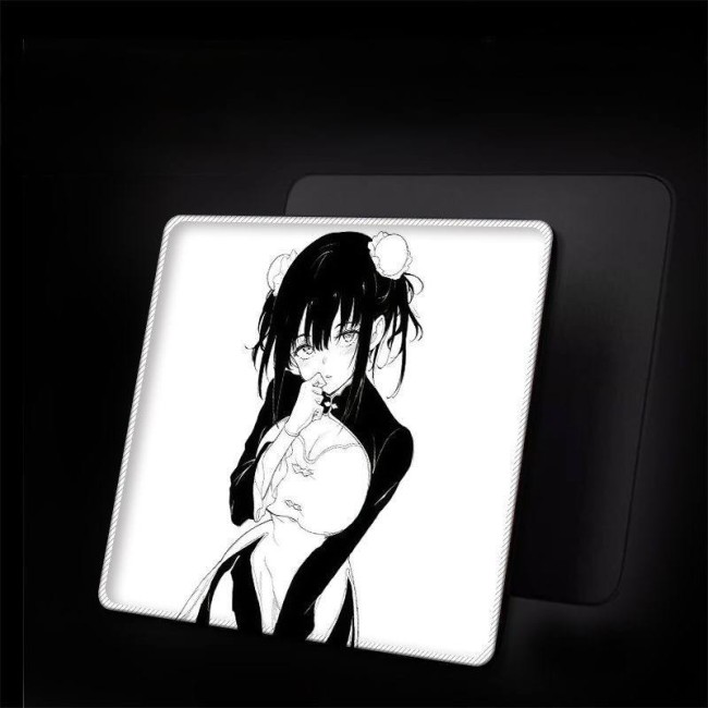 Ігровий килимок для миші Anime Monochrome Girl Gaming Mousepad XL 450×400 мм