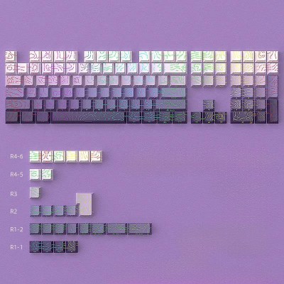 Кейкапи Topographic PBT Side-Print Cherry Profile White/Purple