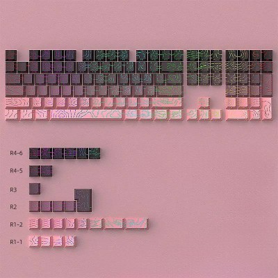 Кейкапи Topographic PBT Side-Print Cherry Profile Beige