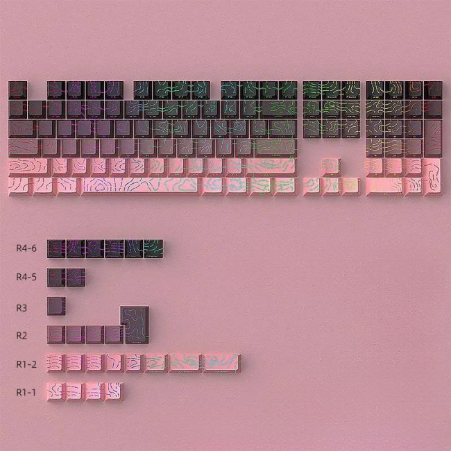 Кейкапи Topographic PBT Side-Print Cherry Profile Beige