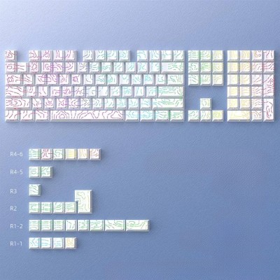 Кейкапи Topographic PBT Side-Print Cherry Profile White