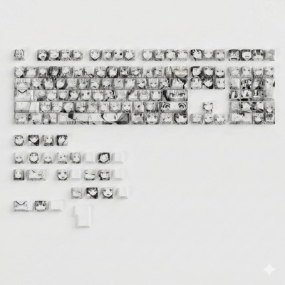 Кейкапи Anime PBT Double-Shot 135 шт White/Black Кейкапи Anime PBT Double-Shot 135 шт White/Black