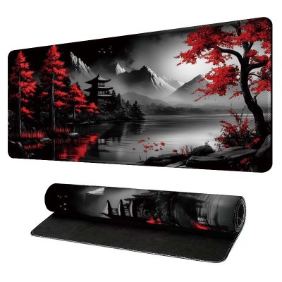Великий ігровий килимок Japanese Landscape Series — Червоний ліс біля гірського озера