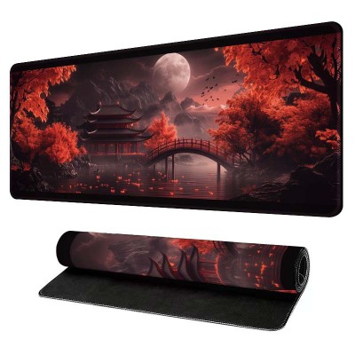 Великий ігровий килимок Japanese Landscape Series — Храм біля багряного мосту