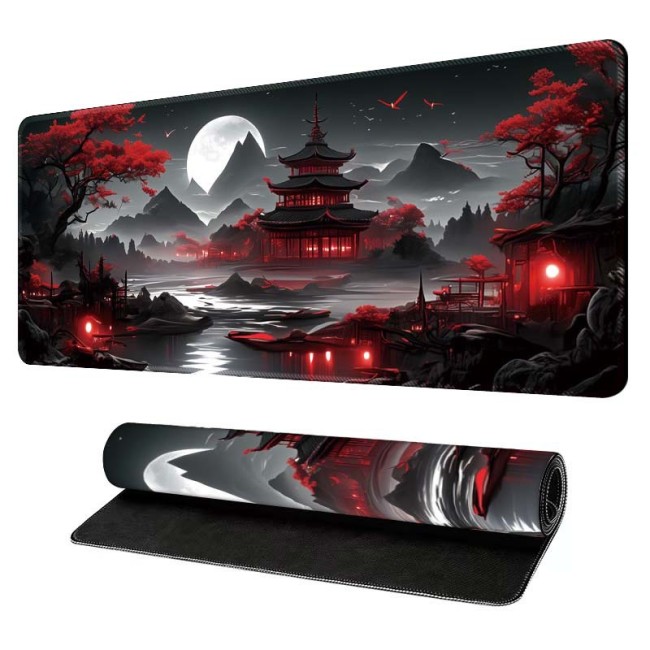 Великий ігровий килимок Japanese Landscape Series — Місячна пагода в червоному сяйві