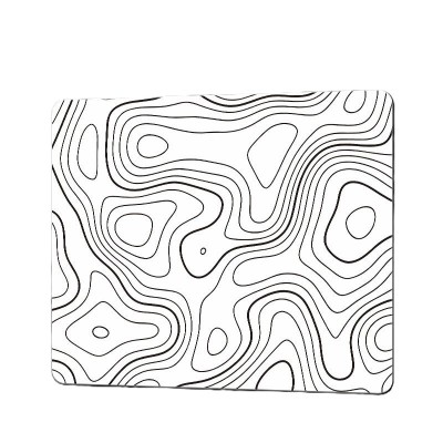 Великий ігровий килимок Topographic Contour Series — Білий рельєф