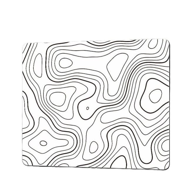 Великий ігровий килимок Topographic Contour Series — Білий рельєф