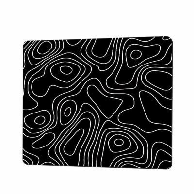 Великий ігровий килимок Topographic Contour Series — Чорний рельєф