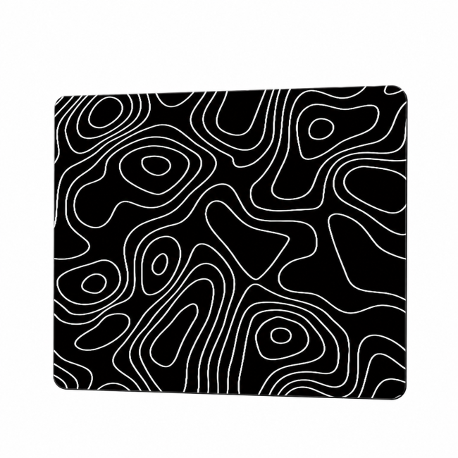 Великий ігровий килимок Topographic Contour Series — Чорний рельєф