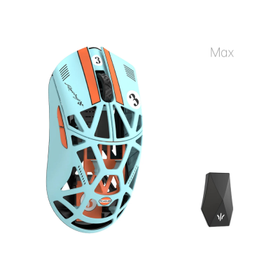 WLmouse Beast X Max OMRON Opticals Solid Sides Blue Orange