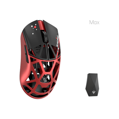 WLmouse Beast X Max OMRON Opticals Solid Sides Red Black