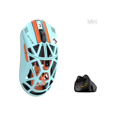 WLmouse Beast X Mini Pro OMRON Opticals Solid Sides Blue Orange