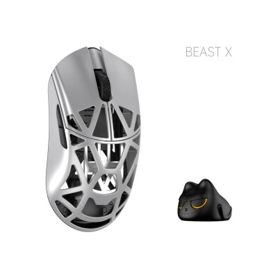 WLmouse Beast X Pro Silver Magnesium Wireless Gaming Mouse магнієва ігрова миша 8K Polling Rate PAW3395 WLmouse Beast X Pro Silver Magnesium Wireless Gaming Mouse магнієва ігрова миша 8K Polling Rate PAW3395