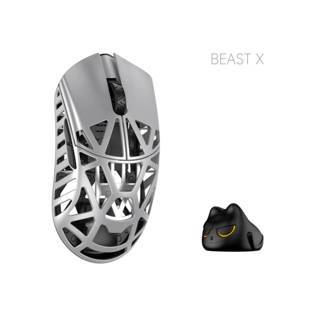 WLmouse Beast X Pro Silver Magnesium Wireless Gaming Mouse магнієва ігрова миша 8K Polling Rate PAW3395